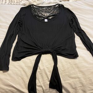 Sexy black lace back shirt XL